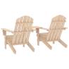 Garden Adirondack Chairs with Tea Table - Solid Fir Wood