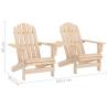 Garden Adirondack Chairs with Tea Table - Solid Fir Wood