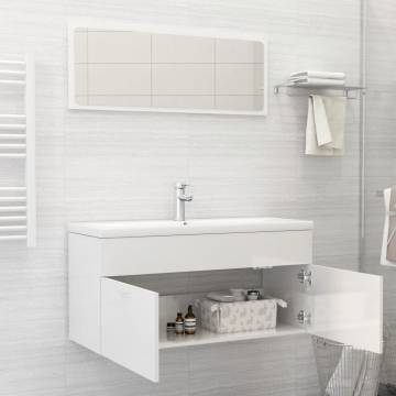 Stylish High Gloss White Bathroom Furniture Set | HipoMarket