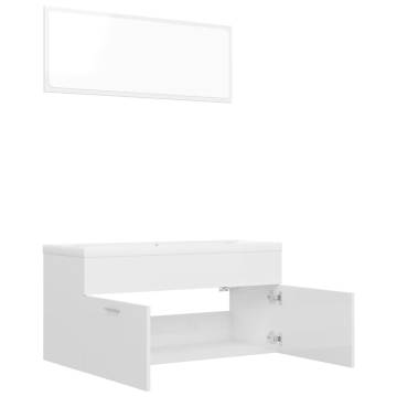 Stylish High Gloss White Bathroom Furniture Set | HipoMarket