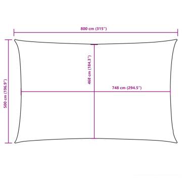 Sunshade Sail Oxford Fabric 5x8m Taupe - UV & Water-Resistant