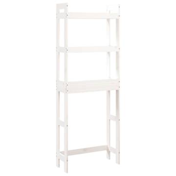 Elegant White Toilet Rack - Solid Pine Wood - 63x26x171 cm