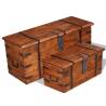 Two Piece Storage Chest Set Solid Wood Colour brown Quantity in Package 2 