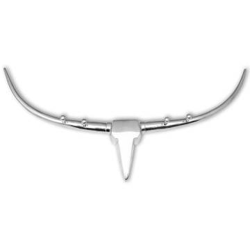 Bull Head Wall Decoration - Silver Aluminium with Pegs