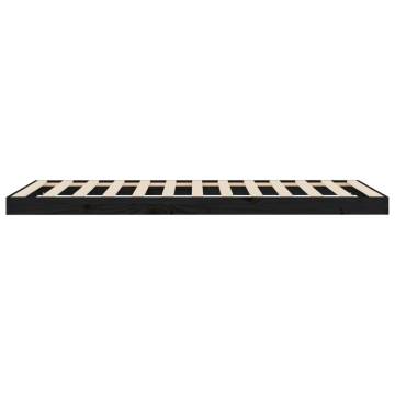 Black Solid Wood Bed Frame 90x190 cm - Stylish & Stable