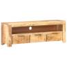 Stylish TV Cabinet in Rough Mango Wood - 119x30x41 cm