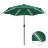 Parasol with LED Lights and Aluminium Pole 300 cm Green Colour green Quantity in Package 1 