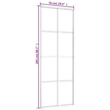 Sliding Door Black 76x205 cm ESG Glass and Aluminium | HipoMarket