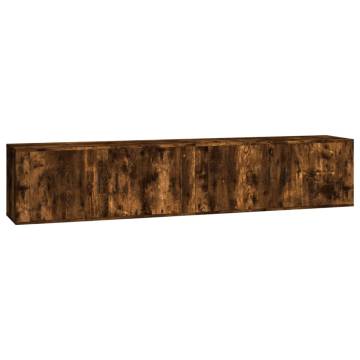 Stylish Wall-Mounted TV Cabinets - Smoked Oak - 100x34.5 cm