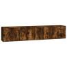 Stylish Wall-Mounted TV Cabinets - Smoked Oak - 100x34.5 cm