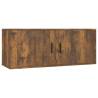 Stylish Wall-Mounted TV Cabinets - Smoked Oak - 100x34.5 cm