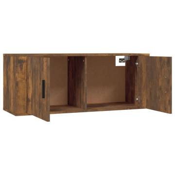 Stylish Wall-Mounted TV Cabinets - Smoked Oak - 100x34.5 cm