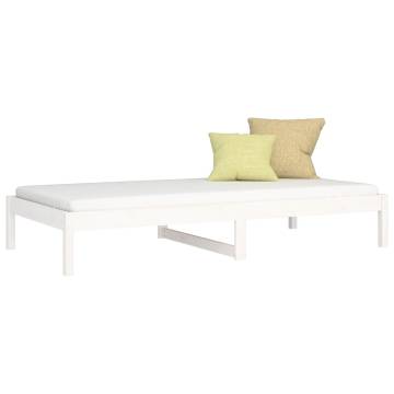 Day Bed White 90x190 cm - Solid Pine Wood Single Bed