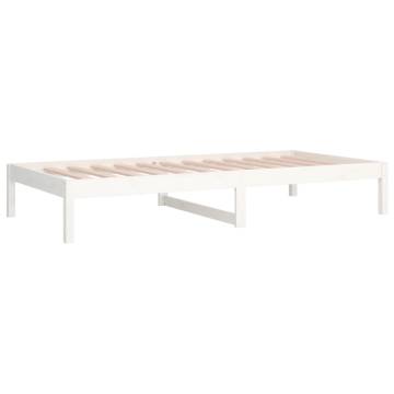 Day Bed White 90x190 cm - Solid Pine Wood Single Bed