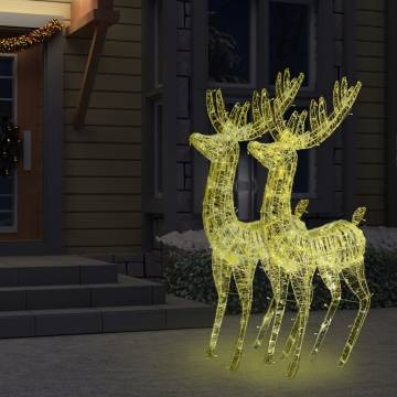 XXL Acrylic Christmas Reindeers with 250 LEDs - Warm White