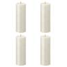 Bolsius Rustic Pillar Candles Shimmer - 4 pcs Ivory | HipoMarket