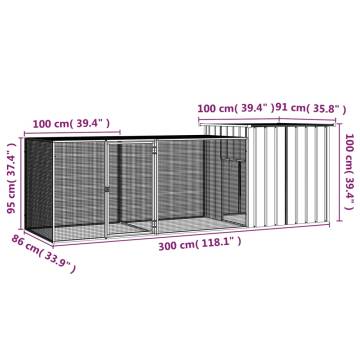 Galvanised Steel Chicken Cage 300x91x100 cm - Hipo Market