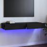 TV Cabinet with LED Lights Black 120x35x15.5 cm Colour black Quantity in Package 1 Width 120 cm 