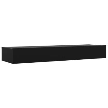 Stylish TV Cabinet with LED Lights - Black 120x35x15.5 cm