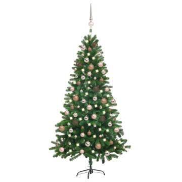 150 cm Pre-lit Artificial Christmas Tree with Ball Set - Green