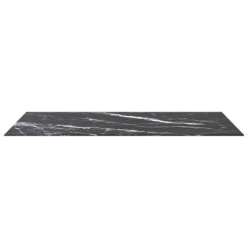 Black Tempered Glass Table Top 120x65 cm with Marble Design