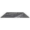 Black Tempered Glass Table Top 120x65 cm with Marble Design