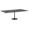 Black Tempered Glass Table Top 120x65 cm with Marble Design