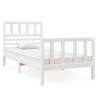 White Bed Frame 75x190 cm Small Single - Solid Wood Design