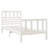 White Bed Frame 75x190 cm Small Single - Solid Wood Design