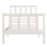 White Bed Frame 75x190 cm Small Single - Solid Wood Design