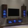 5 Piece TV Wall Units with LED Smoked Oak - Hipo Market