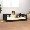 Dog Bed Black 95.5x65.5x28 cm Solid Wood Pine Colour black Size 95.5 x 65.5 x 28 cm 