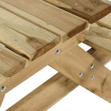 Durable Picnic Table with Benches - Impregnated Pinewood