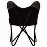 Butterfly Chair Black Kids Size - Real Leather Comfort