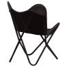 Butterfly Chair Black Kids Size - Real Leather Comfort