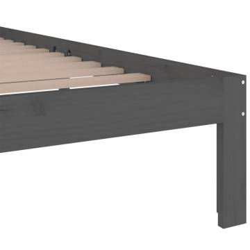 Grey Solid Wood Bed Frame 200x200 cm - Hipomarket UK