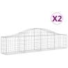 Arched Gabion Baskets 2 pcs - Galvanised Iron Garden Barriers