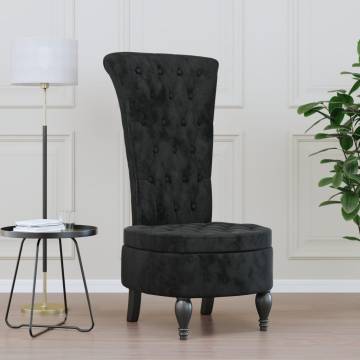 High Back Chair in Black Velvet - Stylish Comfort