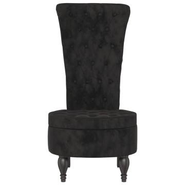 High Back Chair in Black Velvet - Stylish Comfort