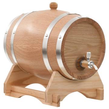 Solid Oak Wine Barrel with Tap - 6L Antique Style