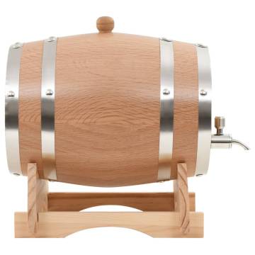 Solid Oak Wine Barrel with Tap - 6L Antique Style