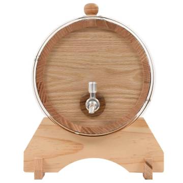 Solid Oak Wine Barrel with Tap - 6L Antique Style