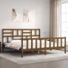 Bed Frame with Headboard Honey Brown 200x200 cm Solid Wood Colour honey brown Size 200 x 200 cm 