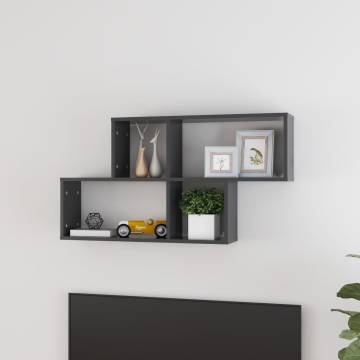 Stylish Grey Wall Shelf - 100x18x53 cm Engineered Wood