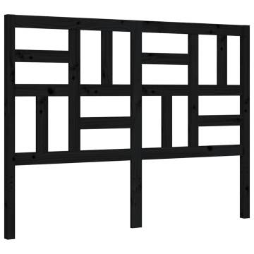 Bed Frame with Headboard - Black Small Double Solid Wood