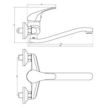 EISL EUROPA Chrome Wall-Mounted Kitchen Mixer Tap