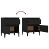 Stylish Black Bedside Cabinet - 40x35x50 cm | Hipo Market