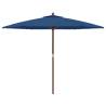 Garden Parasol with Wooden Pole - Azure Blue 299x240 cm