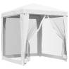Durable 2x2m Party Tent with Mesh Sidewalls - White