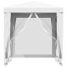 Durable 2x2m Party Tent with Mesh Sidewalls - White